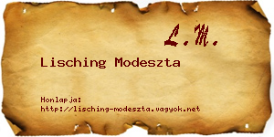 Lisching Modeszta névjegykártya