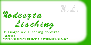 modeszta lisching business card